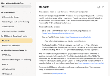 Military to FO Program Preview